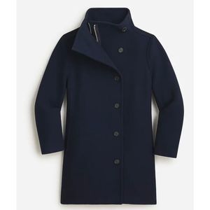 J. Crew Womens Cocoon Villa Coat Italian Stadium Wool Navy Size 2 Tall BA540 NWT